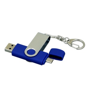 Флешка с  поворотным механизмом, c дополнительным разъемом Micro USB, 16 Гб, синий синий/серебристый OA-7030.16.02 фото 3