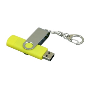 Флешка с  поворотным механизмом, c дополнительным разъемом Micro USB, 16 Гб, желтый желтый/серебристый OA-7030.16.04 фото 4