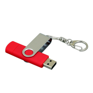 Флешка с  поворотным механизмом, c дополнительным разъемом Micro USB, 64 Гб, красный красный/серебристый OA-7030.64.01 фото 4