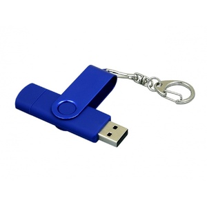 Флешка с поворотным механизмом, c дополнительным разъемом Micro USB, 16 Гб, синий OA-7031.16.02 фото 4