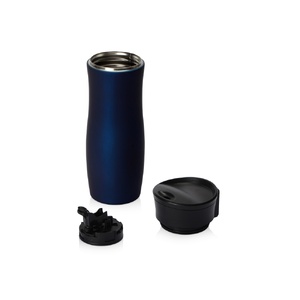 Вакуумная термокружка с кнопкой Streamline, Waterline, soft-touch, тубус, темно-синий OA-810012W фото 5