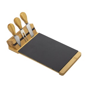 Набор для сыра из сланцевой доски и ножей Bamboo collection "Taleggio" светло-коричневый OA-822108 фото 3