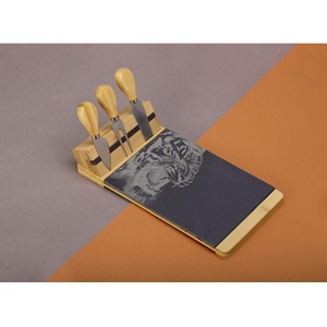 Набор для сыра из сланцевой доски и ножей Bamboo collection "Taleggio" светло-коричневый OA-822108 фото 5
