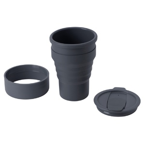 Силиконовый складной стакан "GoCup", темно-серый OA-827637 фото 4