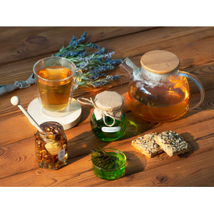 Стеклянный заварочный чайник Sencha с бамбуковой крышкой прозрачный, коричневая крышка OA-828140 фото 7