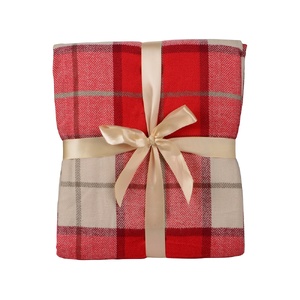 Плед акриловый в клетку Tartan, красный OA-831322 фото 4