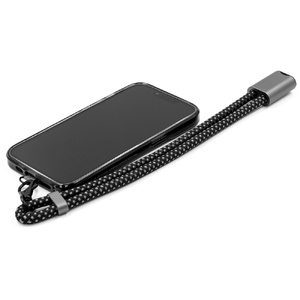 Ремешок-держатель для телефона с зарядным кабелем USB-C - USB-C «Lany Wristband Charge Eco», серый OA-832070 фото 11