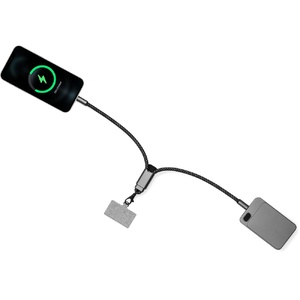 Ремешок-держатель для телефона с зарядным кабелем USB-C - USB-C «Lany Wristband Charge Eco», серый OA-832070 фото 15