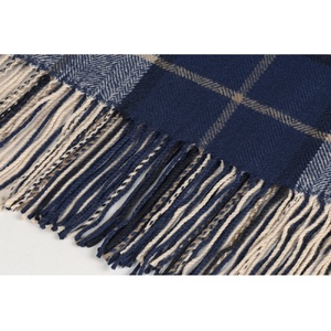 Плед акриловый в клетку Tartan, синий OA-837321 фото 3