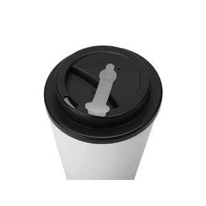 Пластиковый стакан Take away с двойными стенками и крышкой с силиконовым клапаном, 350 мл, белый/черный OA-873426.07 фото 4