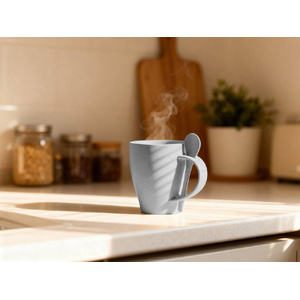 Пшеничная кружка Nina с ложкой, 300ml, серый Cool grey 7C OA-897300 фото 6