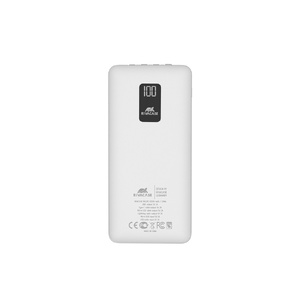 RIVACASE VA2210 (10000 мАч) внешний аккумулятор с дисплеем и встроенными кабелями, белый, 12/48 OA-94347 фото 3