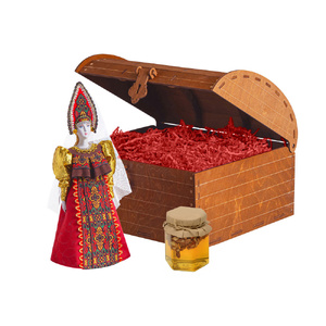 Подарочный набор: кукла фарфоровая, мед, красный OA-94749 фото 3