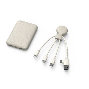 Портативное зарядное устройство "BioPack" c кабелем "Mr. Bio", 5000 mAh, белый OA-965111 фото 3