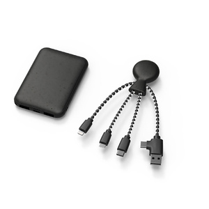 Портативное зарядное устройство "BioPack" c кабелем "Mr. Bio", 5000 mAh, черный OA-965112 фото 3