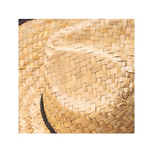 Шляпа из натуральной соломы MUNDAK/СИЕСТА с регулируемой завязкой, бежевый/черный натуральный/черный OA-SR1961S102 фото 4