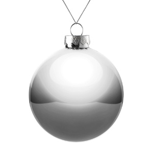 Елочный шар Finery Gloss, 10 см, глянцевый серебристый G-17664.10 фото 2