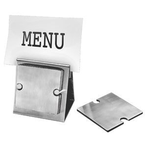 Подставки под кружку/стакан "Dinner" 6 штук и держатель для меню;10,5х7,8х10,5 см;8,3х8,3х0,2см серебристый