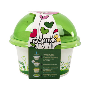 Комплект для выращивания. "Моя микрозелень": БАЗИЛИК зеленый, белый HG-33803 фото 1