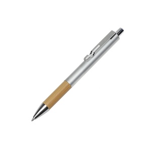 Ручка металлическая шариковая "Sleek", серебристый/бамбук серебристый/натуральный OA-11531.00 фото 1