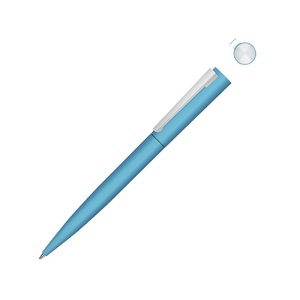 Металлическая шариковая ручка soft touch "Brush gum", голубой OA-187991.12 фото 2