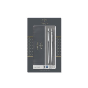 Набор «Parker Jotter Core Stainless Steel CT» ручка шариковая, карандаш механический серебристый