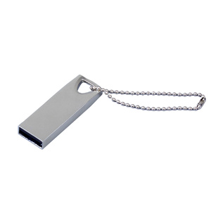 USB 2.0-флешка на 128 Гб с мини чипом, компактный дизайн, стильное отверстие для цепочки серебристый OA-2206.128.00 фото 1