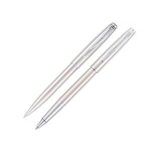 Набор Pierre Cardin PEN&PEN: ручка шариковая + роллер. Цвет - серебристый. Упаковка Е.