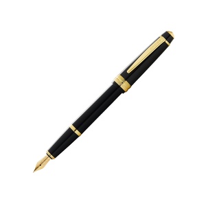 Перьевая ручка Cross Bailey Light Polished Black Resin and Gold Tone, перо F черный/золотистый