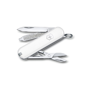 Нож-брелок VICTORINOX Classic SD Colors "Falling Snow", 58 мм, 7 функций, белый OA-601173 фото 1