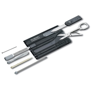 Швейцарская карточка VICTORINOX SwissCard Classic, 10 функций, полупрозрачная чёрная полупрозрачный черный OA-601195 фото 1