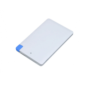 Универсальное зарядное устройство Credit _card1_power_bank  под нанесение логотипа  в виде кредитной карты, толщина всего 7,5 . 2500MAH. Синий синий