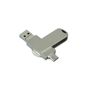 Металлическая флешка для айфона 3 в 1 (i-flash_TYPEC_3_in_1.128.S, I= 128 Гб USB 3.0, Металлический корпус. Без перс.) серебристый OA-6044.128.00 фото 1