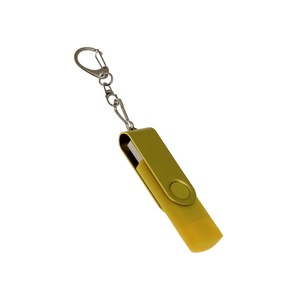 USB-флешка на 16 Гб 2 в 1 поворотный механизм, c дополнительным разъемом Type-C с одноцветным металлическим клипом, желтый OA-6137.16.04 фото 2