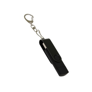 USB-флешка на 16 Гб 2 в 1 поворотный механизм, c дополнительным разъемом Type-C с одноцветным металлическим клипом, черный OA-6137.16.07 фото 2
