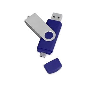 USB/micro USB-флешка 2.0 на 16 Гб «Квебек OTG», синий OA-6201.02.16 фото 1