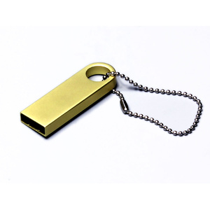 USB 2.0-флешка на 128 Гб с мини чипом и круглым отверстием, золотистый OA-6589.128.05 фото 2