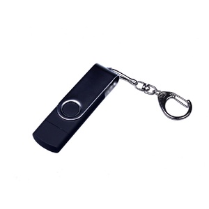 USB-флешка на 16 Гб поворотный механизм, c двумя дополнительными разъемами MicroUSB и TypeC, черный OA-6596.16.07 фото 2