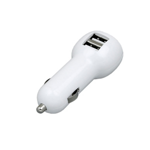 Автомобильная зарядка CC-01, 2 USB порта, белый цвет. OA-6620.06 фото 1