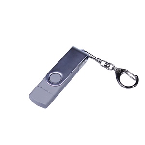 USB-флешка на 32 Гб поворотный механизм, c двумя дополнительными разъемами MicroUSB и TypeC, серебро серебристый OA-6696.32.00 фото 1