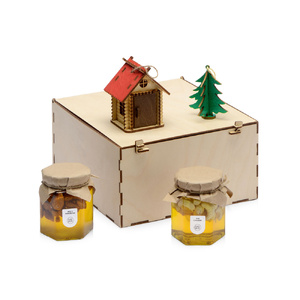 Подарочный набор «Decoration Deluxe» с двумя видами меда натуральный, зеленый, красный