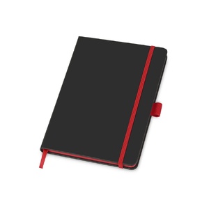 Блокнот "ColorNote Black", твердая обложка A5, 80 листов, черный с красным (Р) черный/красный