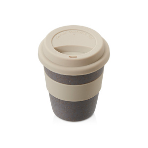 Стакан с силиконовой крышкой "Cafe", beige серо-коричневый/бежевый