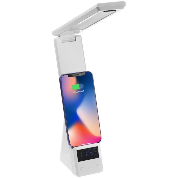 Лампа с беспроводной зарядкой смартфона и часов Powerack, белая G-13759.60 фото 1
