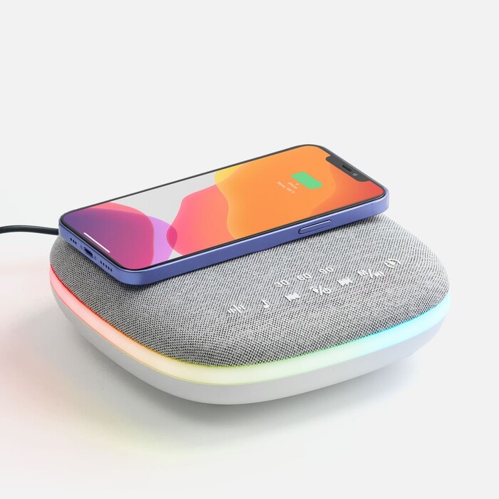 Bluetooth-колонка с беспроводной зарядкой и подсветкой Terrafonic, серая G-17487.10 фото 1