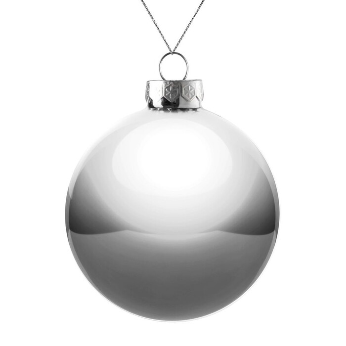 Оформительский шар Finery, 10 см, глянцевый серебристый G-17654.10 фото 1