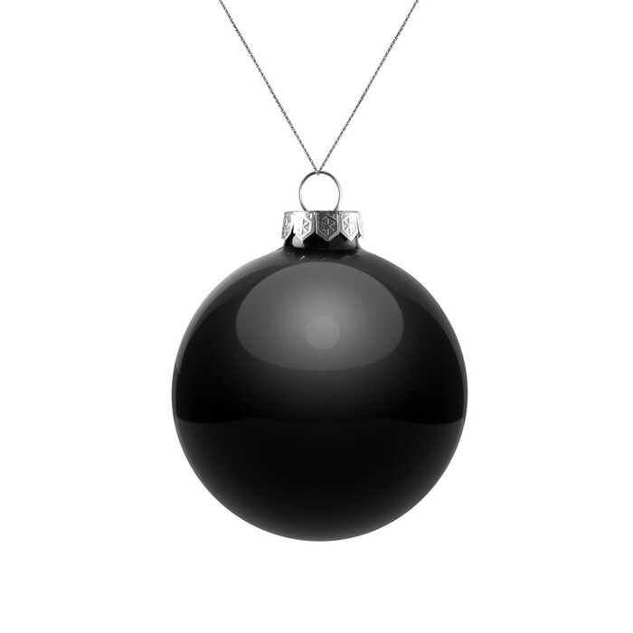 Елочный шар Finery Gloss, 8 см, глянцевый черный G-17662.30 фото 1