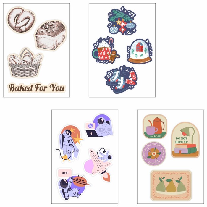 Объемные наклейки под смолой Sticker Pack на заказ G-18533.01 фото 1