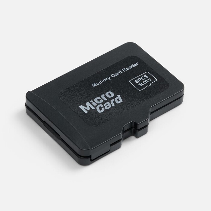 Органайзер для карт памяти и SIM с кардридером Multitask, черный G-18577.30 фото 1