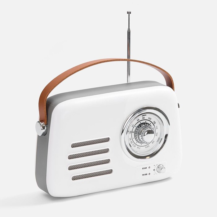 Bluetooth-колонка с радио Retronica, белая G-18751.60 фото 1